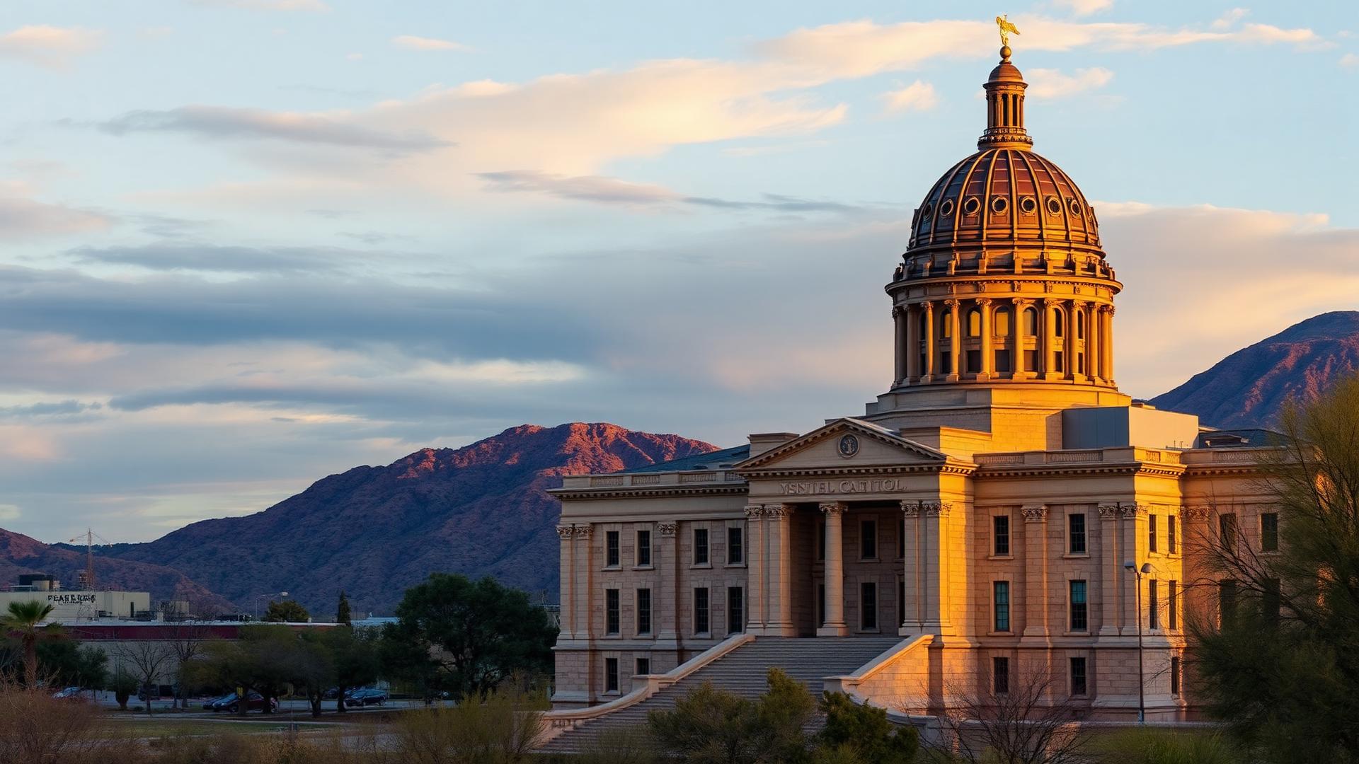 Arizona State Capitol building at golden hour