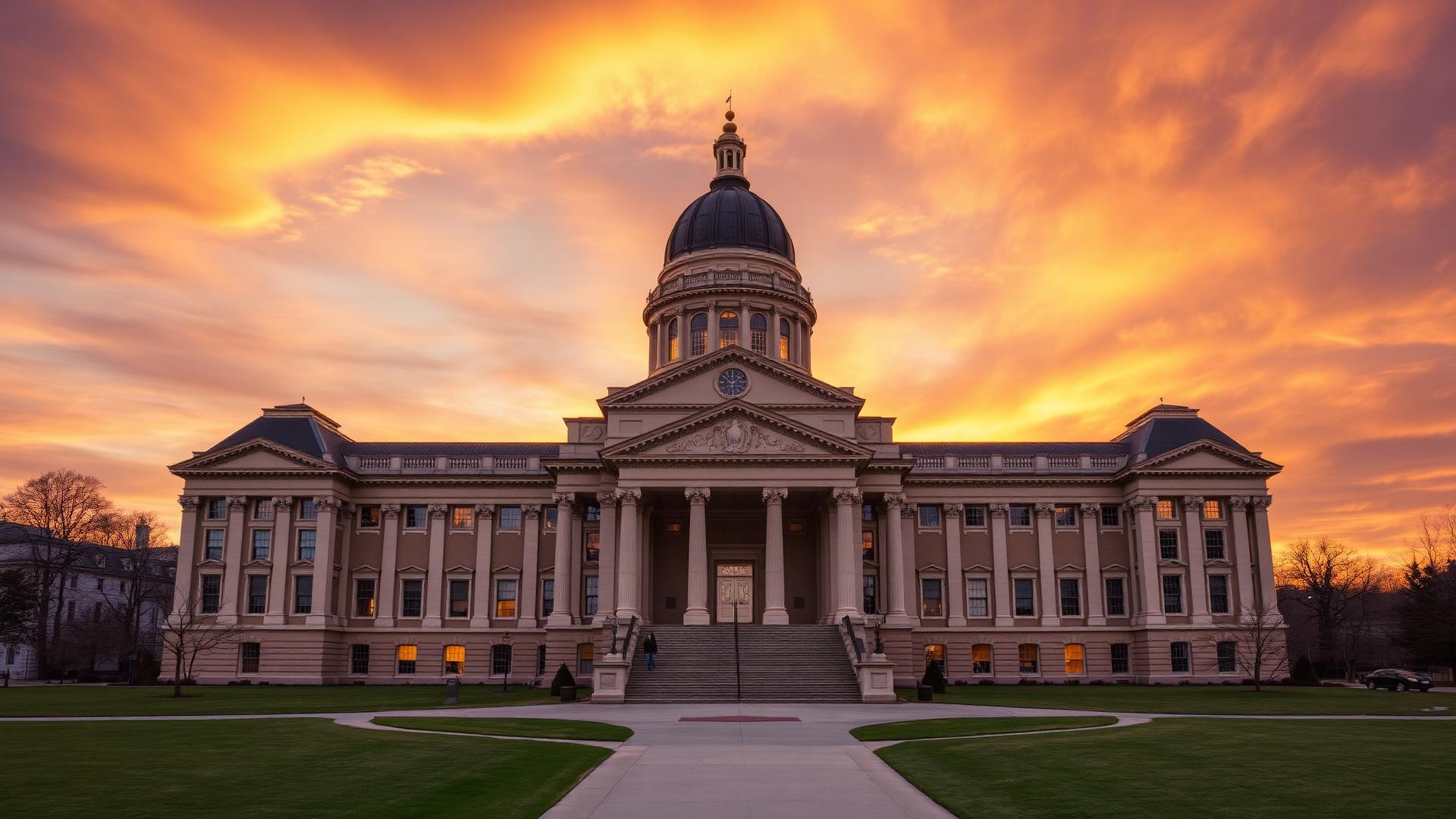 Kentucky State Capitol building at golden hour