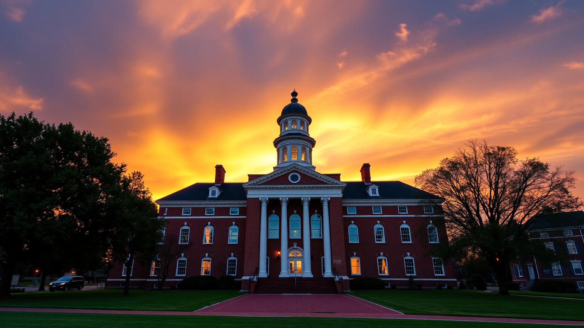 Maryland State Capitol building at golden hour