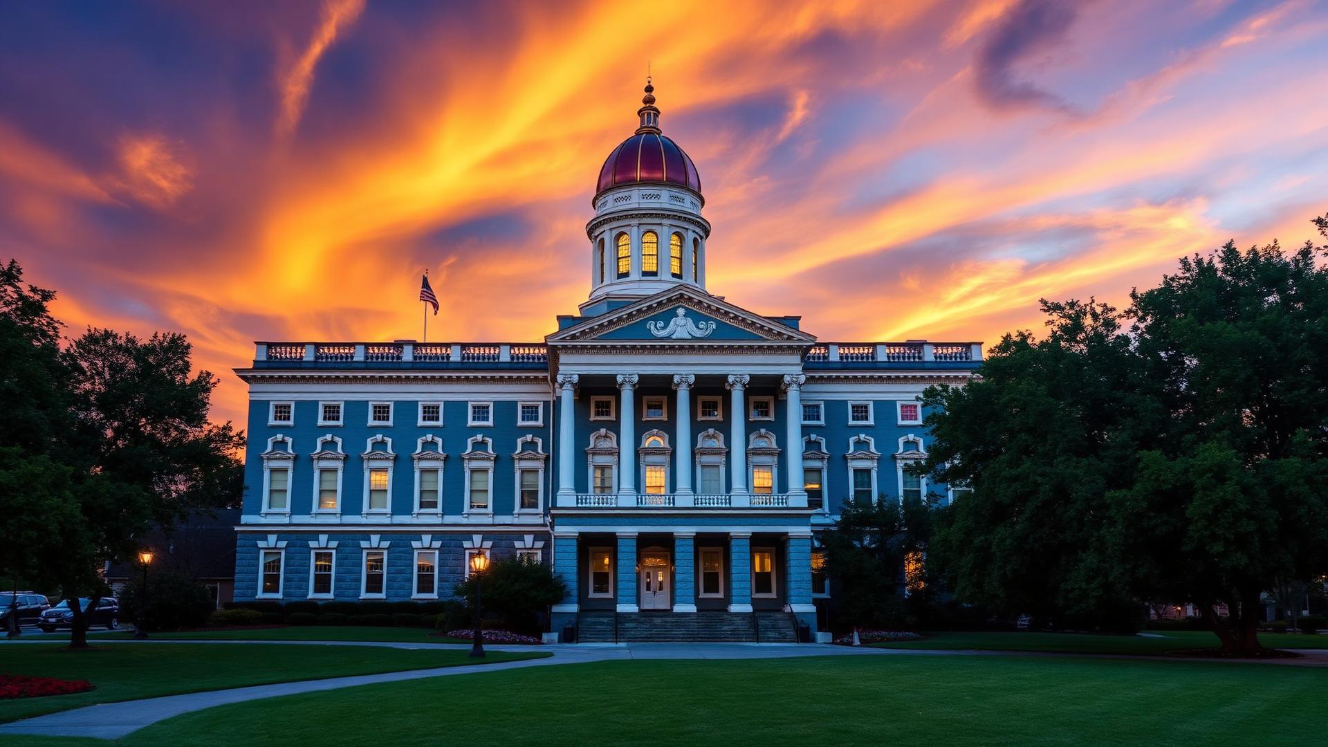 South Carolina State Capitol building at golden hour